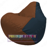 Бескаркасное кресло мешок Груша Г2.3-0715 (коричневый, синий)